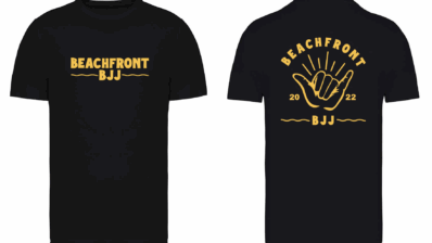 BeachFront BJJ T - Black and Gold